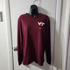Virginia Tech Hokies Nike Long Sleeve Shirt Unisex Maroon Medium